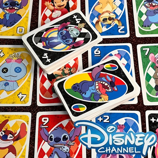 Disney Stitch Limited Edition UNO Card Game with Dust Storage Box - 108 Stitch-Themed Cards for Family Fun, Creative Party Favors & Holiday Gifts, Stitch Party Decorations, Playful Design, Vibrant Colors